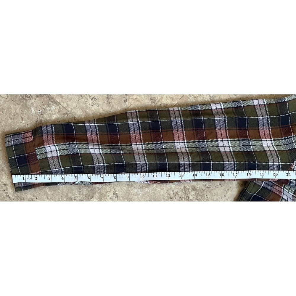 Carbon 2 Cobalt Mens‎ Plaid Flannel Button Down Shirt Green Brown Pink 133691 M - Picture 7 of 8